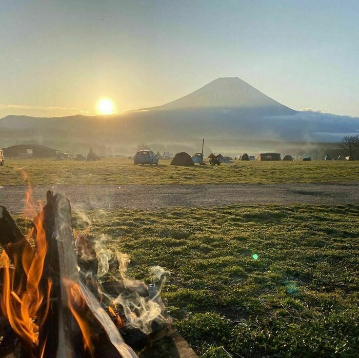 富士山と焚き火