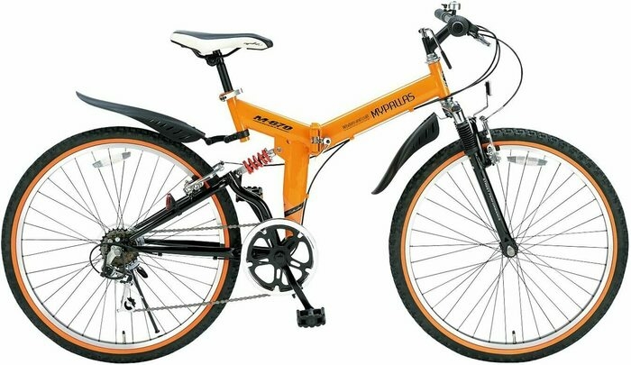 サスペンション付きの折りたたみ自転車の画像