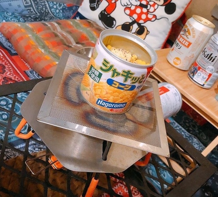 バーナーで温めた缶詰