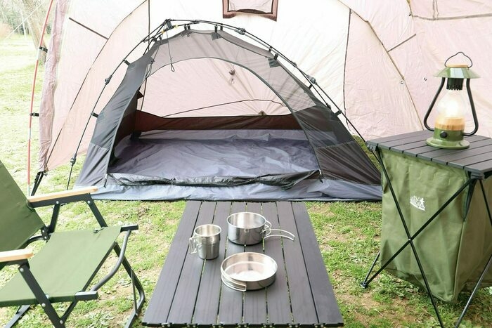 OUTDOOR MANのワンタッチアシメテント