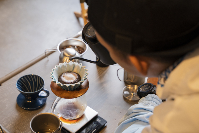 コーヒー抽出の様子