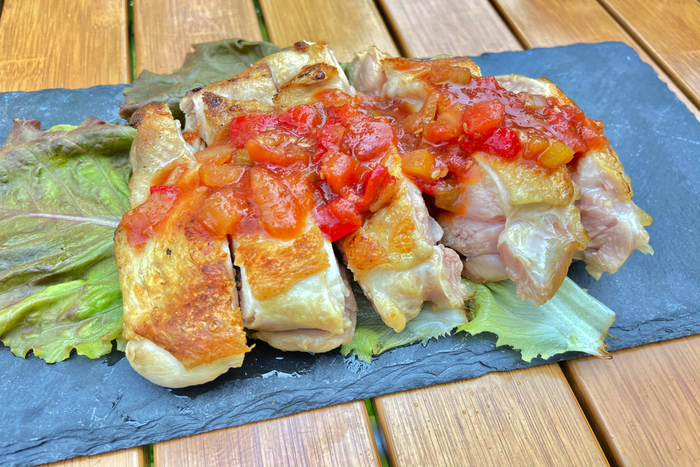 鶏肉のエスニックバーベキュー完成