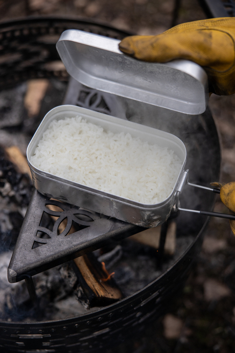 メスティンで炊いた野営米