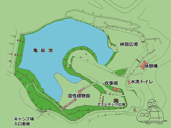 亀島キャンプ場全容