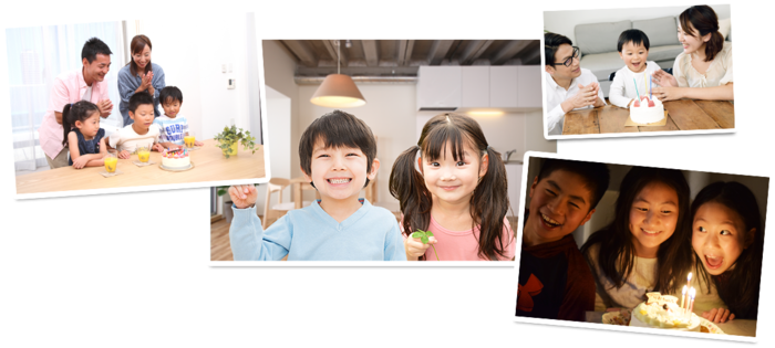誕生日を祝われる子ども達