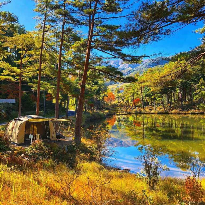 おおぐて湖キャンプ場の湖畔サイトの画像