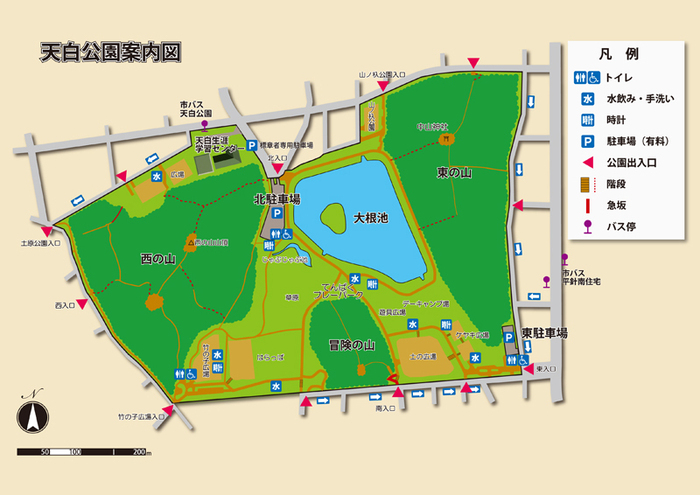 天白公園の案内図