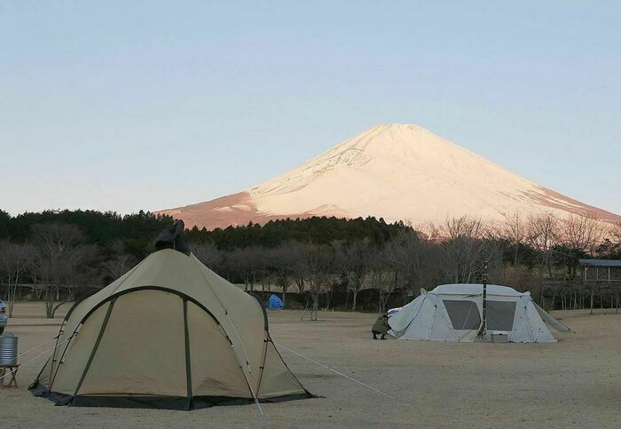 富士山とテント