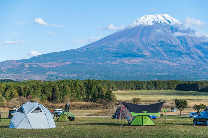富士山のふもとのキャンプ場