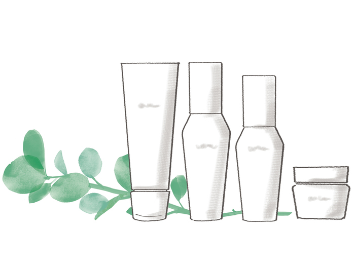 スキンケア用品のイラスト