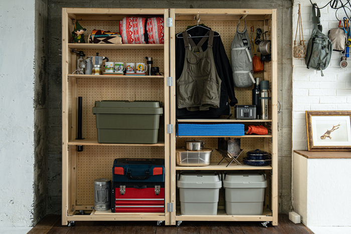 みんなのキャンプギア収納 見せる収納と目隠し収納の良いとこ取り Diy棚 とは キャンプ アウトドア情報メディアhinata