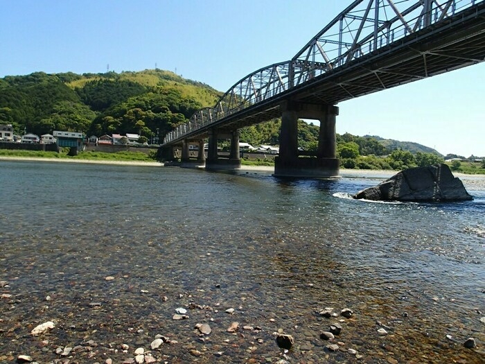 岩の周りの流れが速く、深い