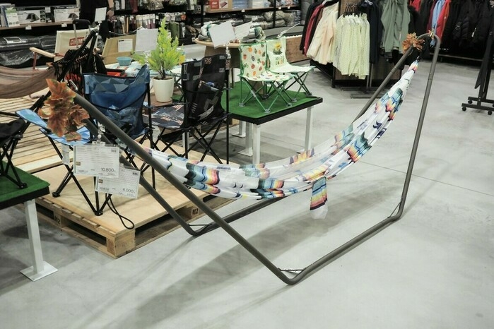 ハンモックの展示