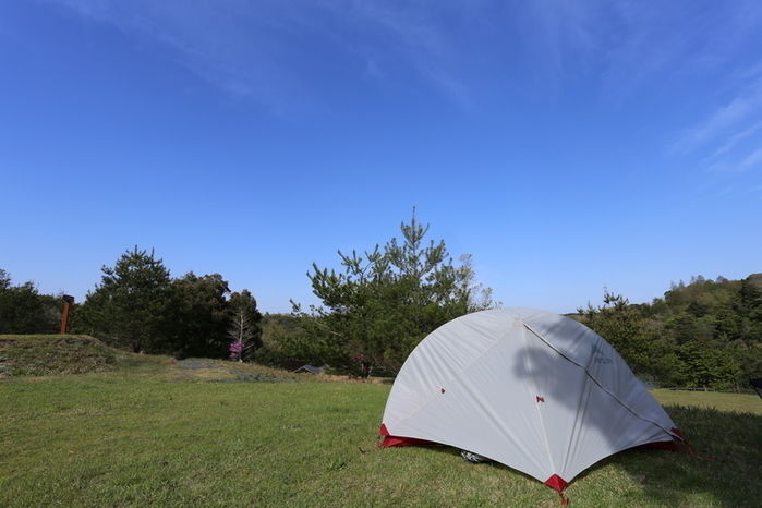 キャンプ場に立てられたテント