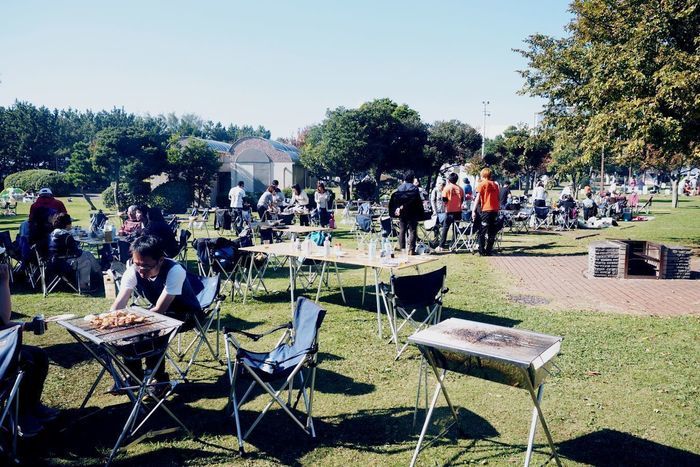 若洲公園キャンプ場のバーベキュー場