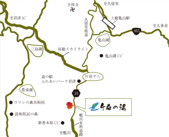 濃溝の滝までの地図