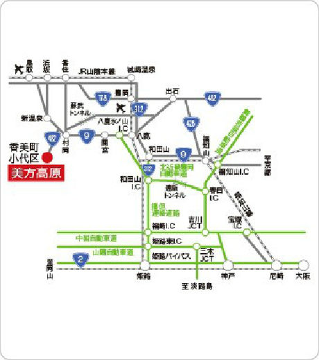 美方高原のアクセスマップ