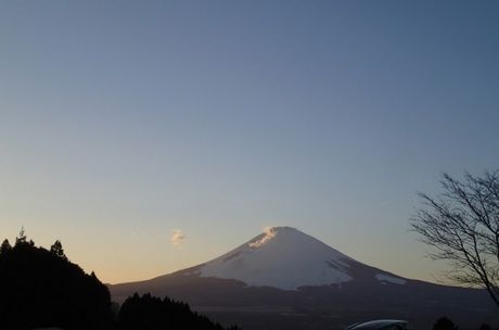 テントサイトから見える富士山