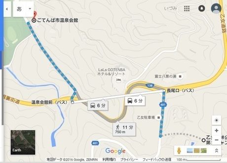 御殿場温泉会館へのアクセスマップ