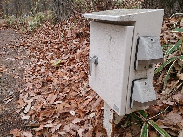 キャンプ場に設置された電源