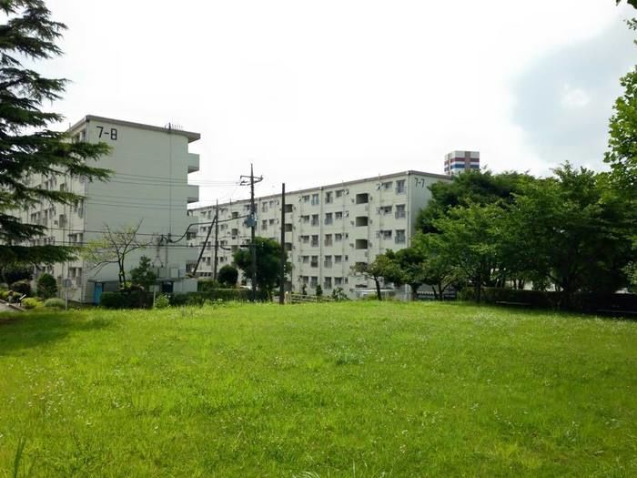 団地の芝生