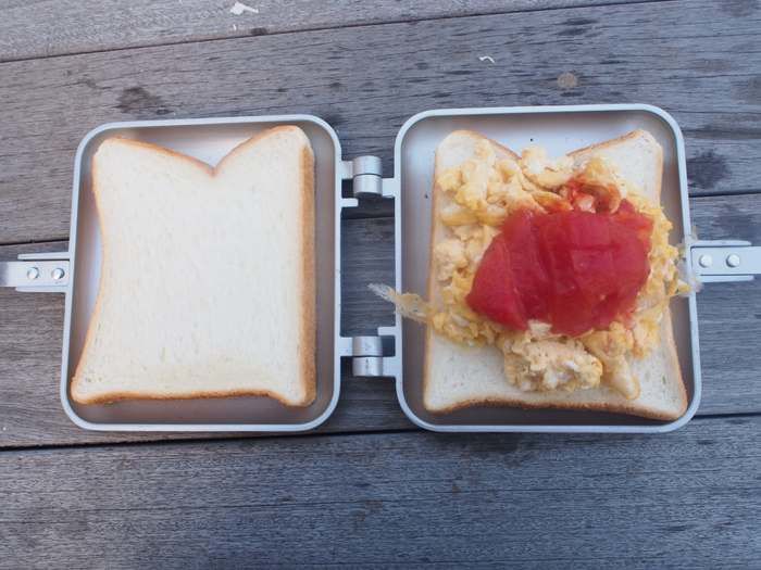 ホットサンドの作り方の工程