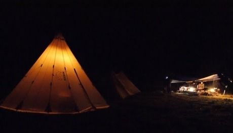 アクアヴィレッジの夜のテントサイト