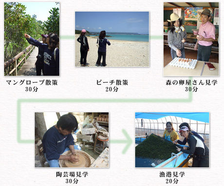 カスタマイズツアーのルートと所要時間の具体例