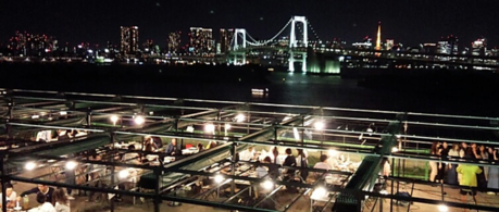 デジキュー デックス東京ビーチ店から言える東京湾の夜景