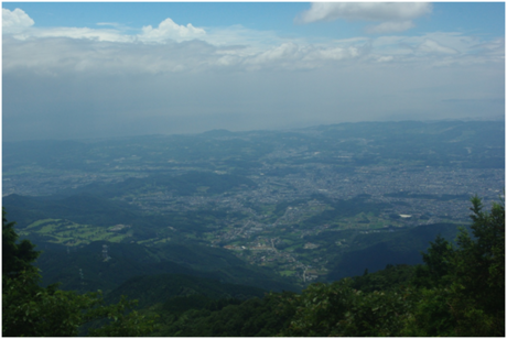 山頂からの相模平野の風景