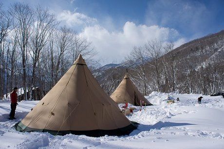 白馬どんぐり村キャンプ場に設置されたテント