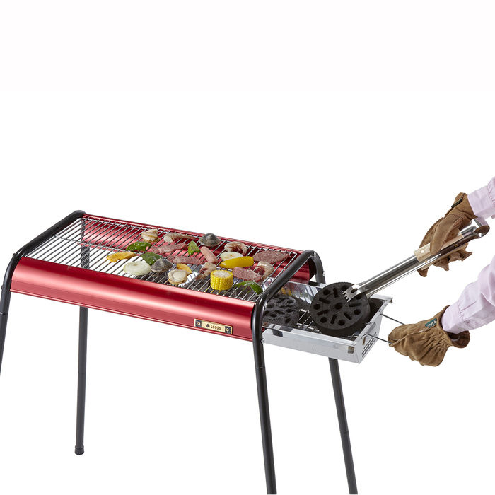 BBQの隅を変える様子