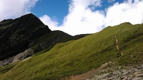 登山中の風景