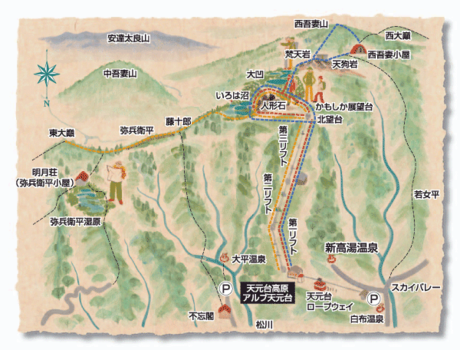 西吾妻山のマップ