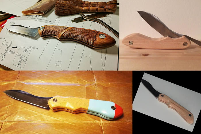 様々な色のIt’s my knife folding style 初級編のナイフ