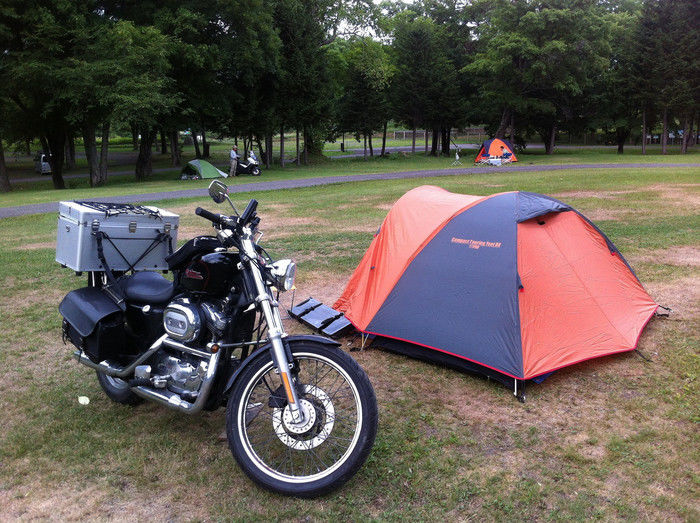バイクとテント