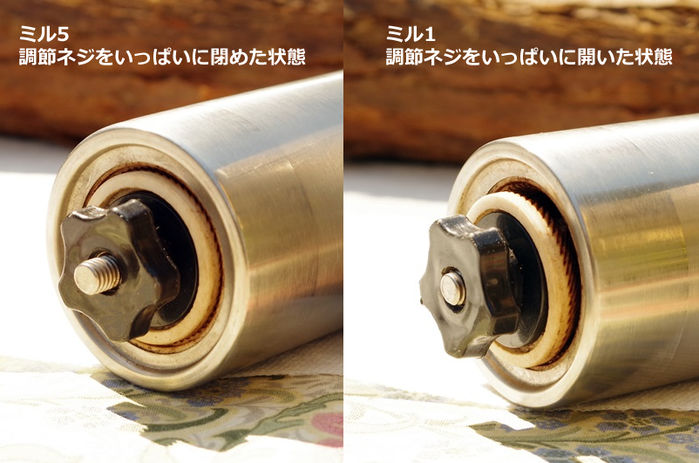 ハンドミルのネジ