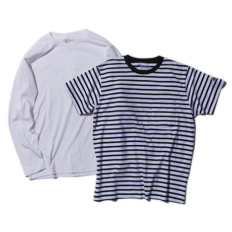 FRUIT OF THE LOOM×GO OUT BORDER TEE×WHITE LOMG TEE 2pieces pack
