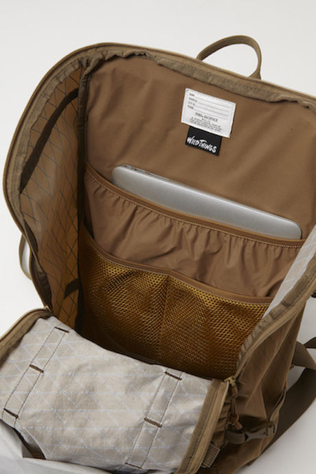 hobo×WILD THINGSコラボリュック、X-PAC Nylon Backpack 25L by WILD THINGSの開口部