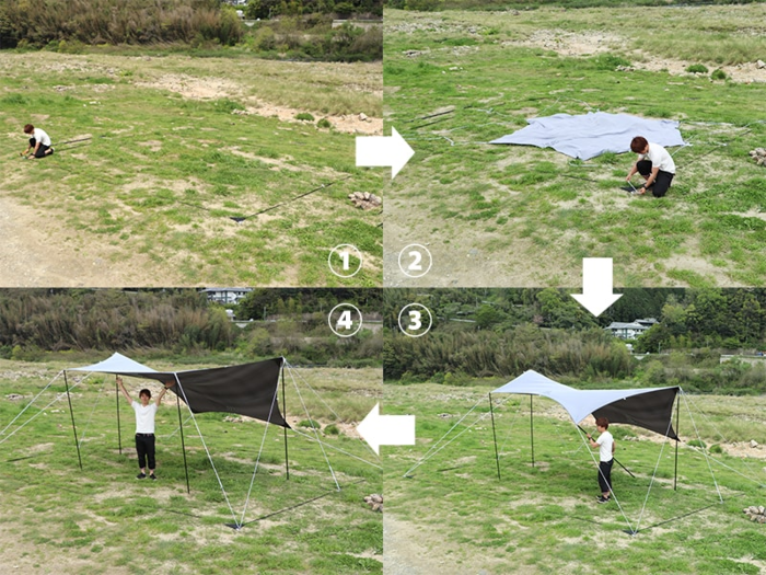 スマートタープ設営順序