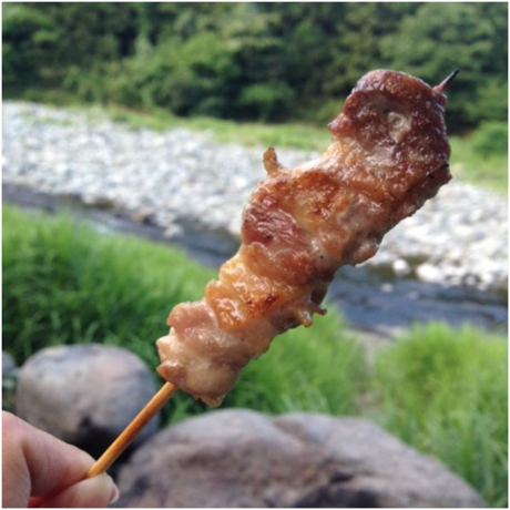 バーベキューでの串焼き