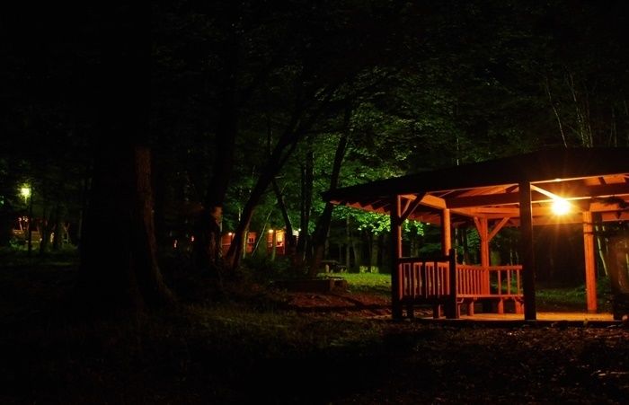 オンネトー野営場のキャンプサイトの夜の様子