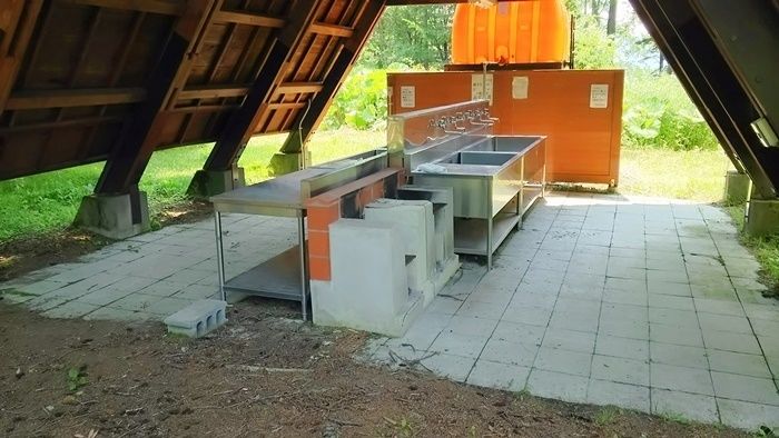 然別湖北岸野営場の炊事場