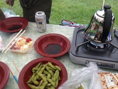 夕食のバーベキュー