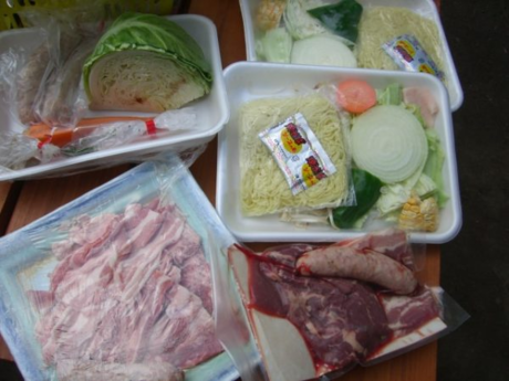 セットについてくる食事の材料