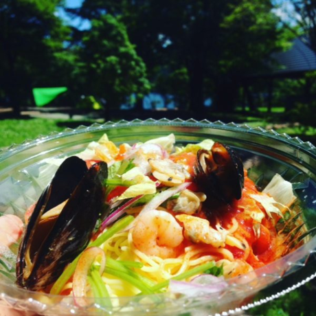 コンビニの海鮮パスタ