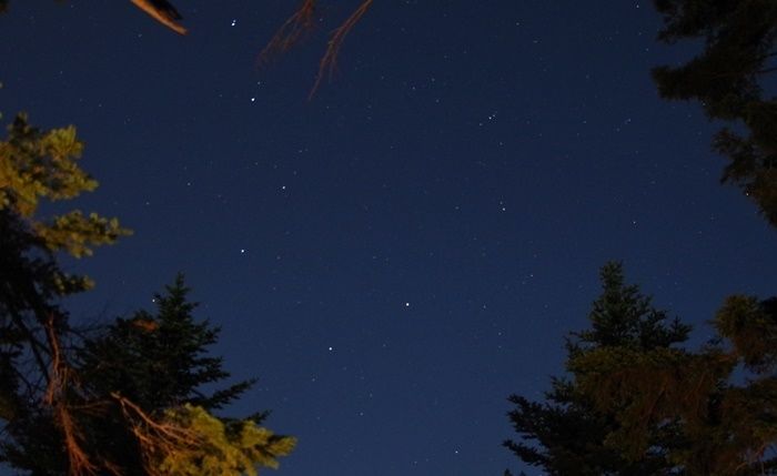 然別峡野営場の夜空