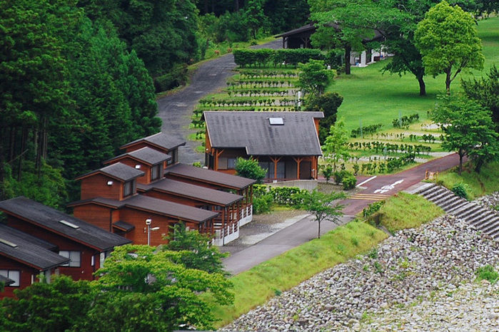 キャンプinn海山の立ち並ぶコテージ