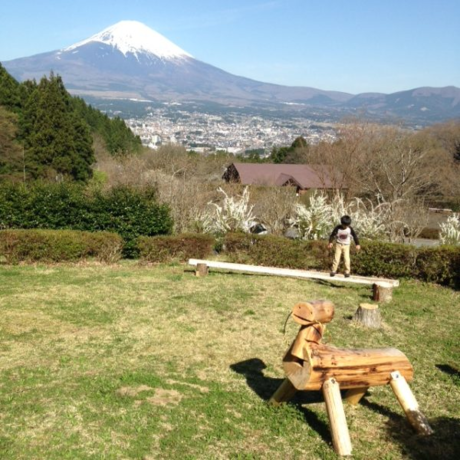 遊び場から見える富士山の景色