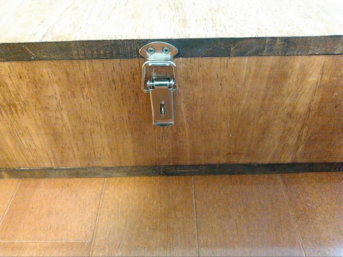 BOXを固定するパッチン錠